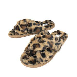 ⚡FINAL SALE! Brown Faux Fur Fuzzy Leopard Slippers